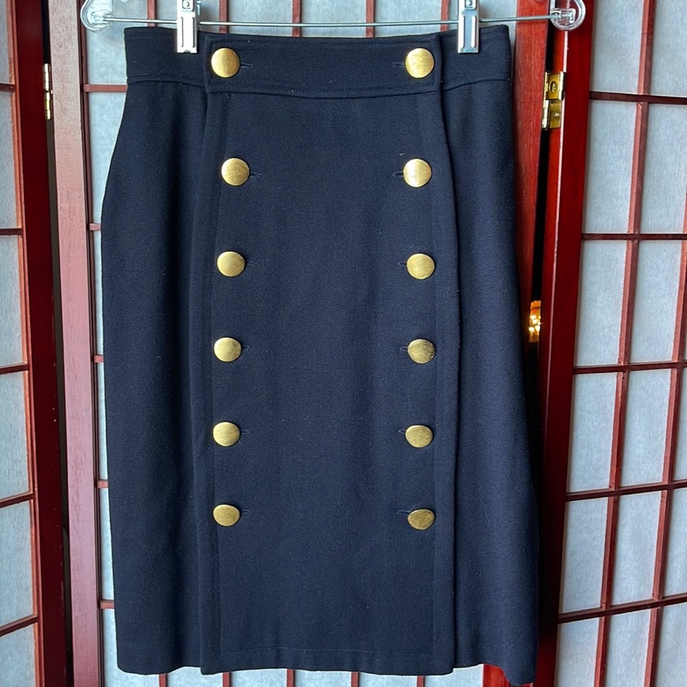Vintage Ann Taylor Navy 100% Wool Skirt
